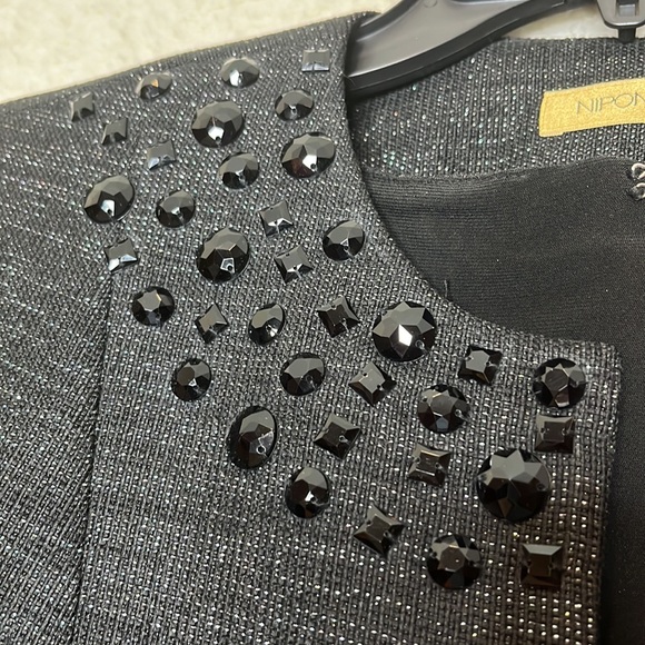 Nipon Boutique Womens Dress and Jacket Black Suit Set Size 16 PLUS SIZE - Picture 3 of 11